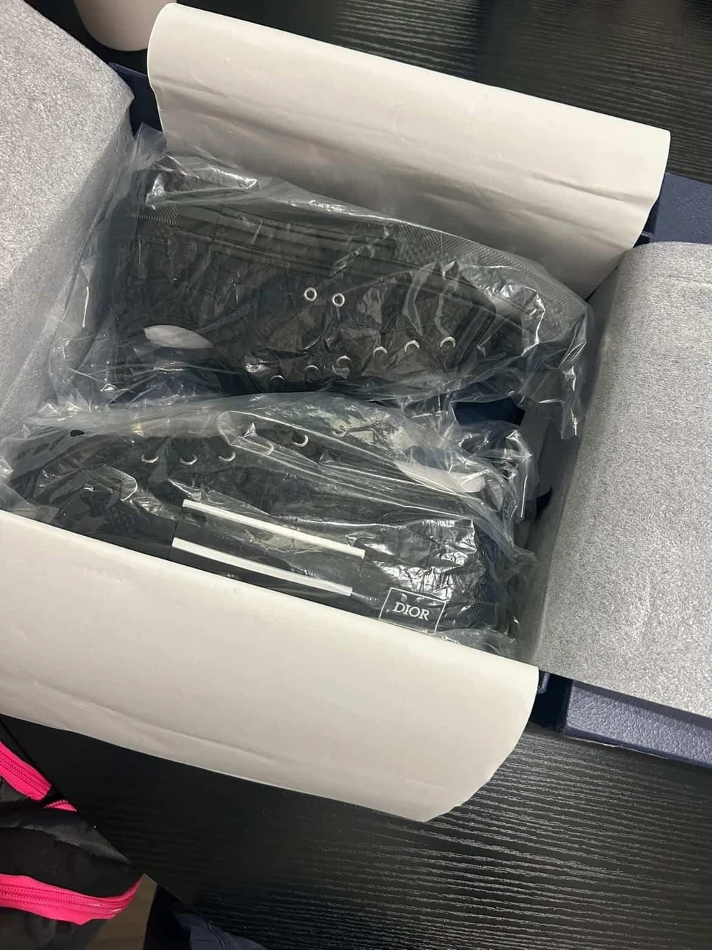 Dior Black Low-Top Logo Canvas Sneakers Size 9.5 (43) - Picture 3 of 5